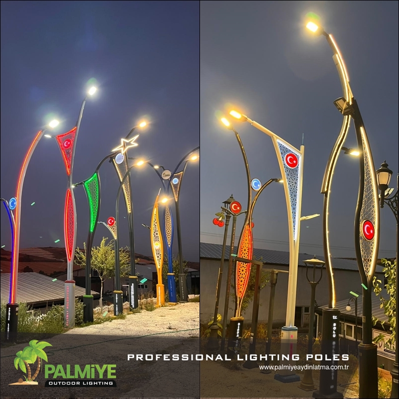 Palmiye Lighting production, factory and finished lighting projects