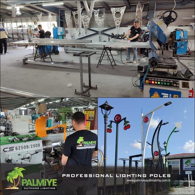 Palmiye Lighting production, factory and finished lighting projects