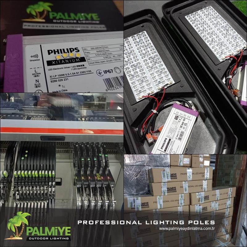 Palmiye Lighting production, factory and finished lighting projects