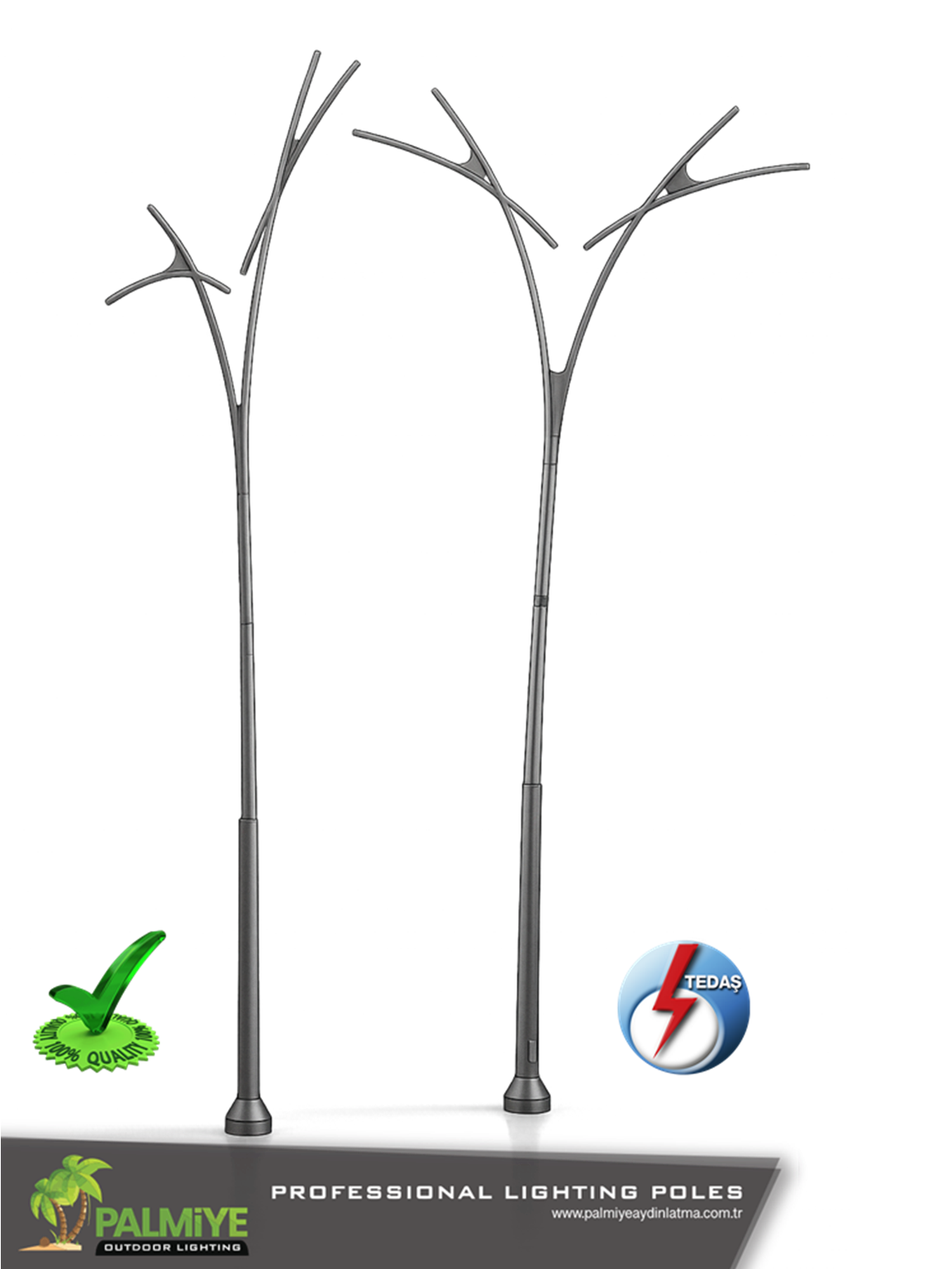 AYYILDIZ v1 – galvanized steel road lighting pole – Palmiye Lighting