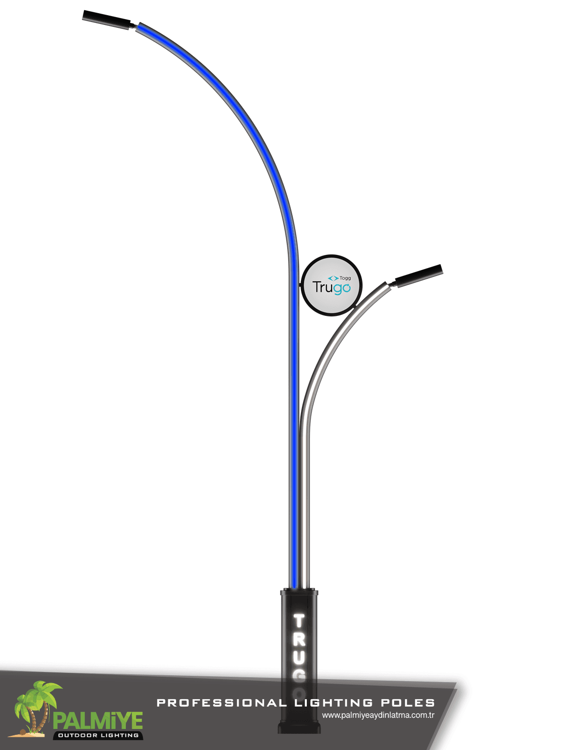 DARG v1 – integrated LED aluminium lighting pole – Palmiye Lighting