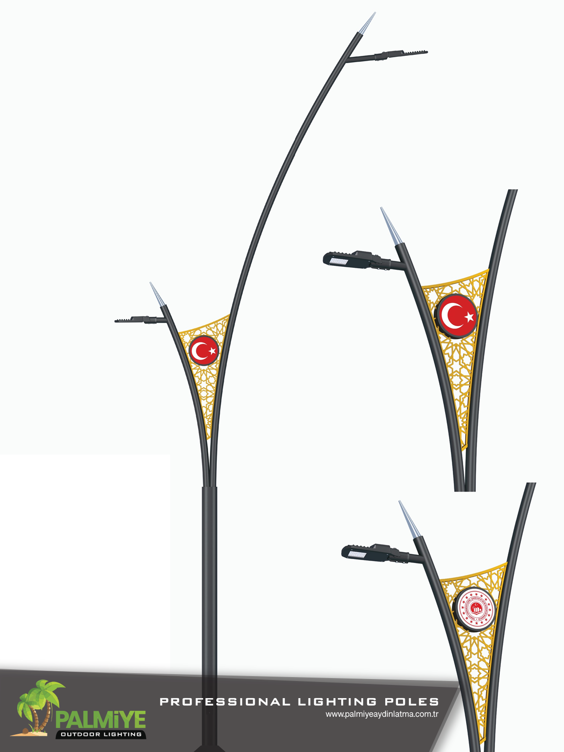 HELEN – galvanized steel road lighting pole – Palmiye Lighting