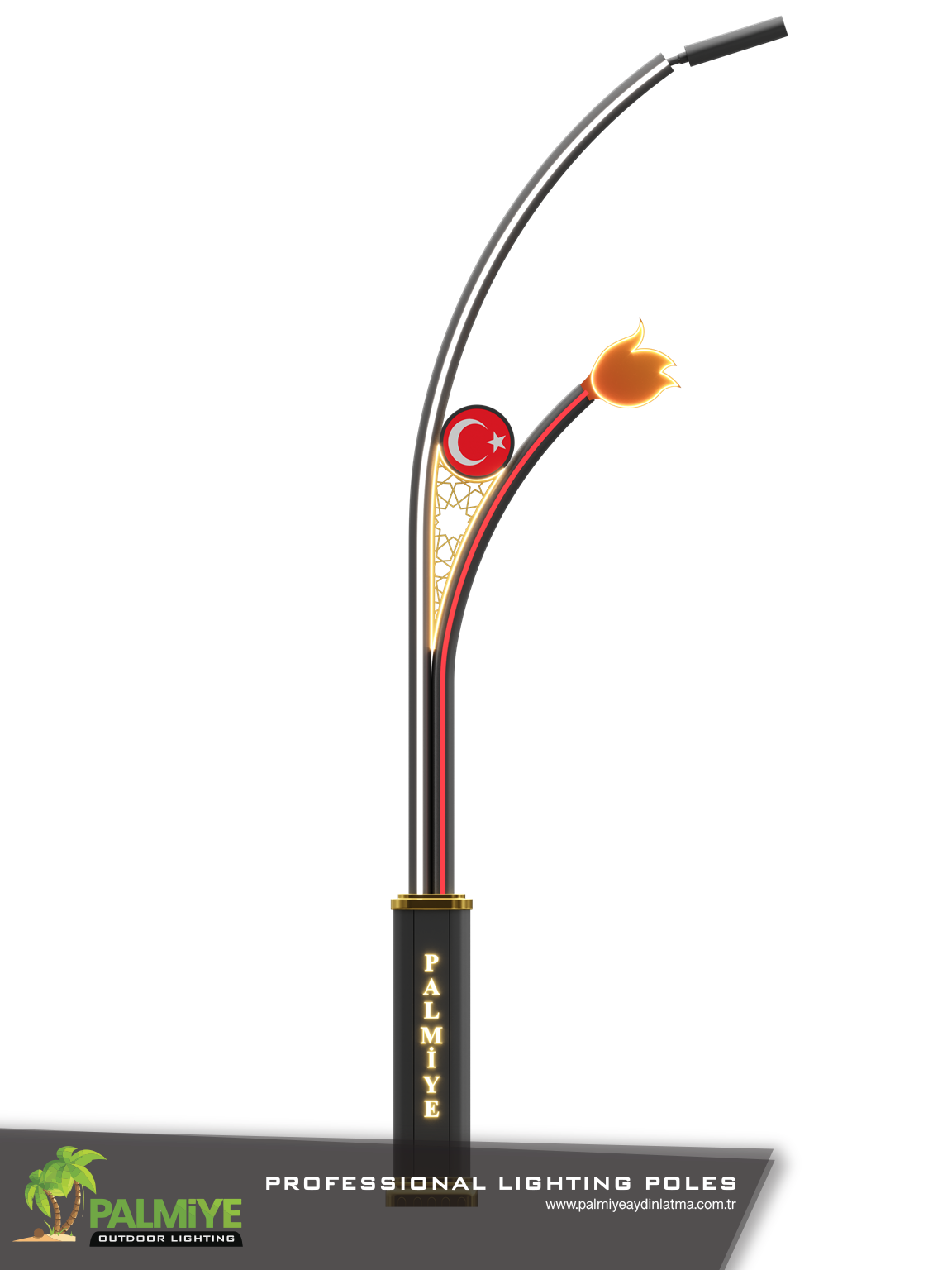 JUPITER – integrated LED aluminium lighting pole – Palmiye Lighting