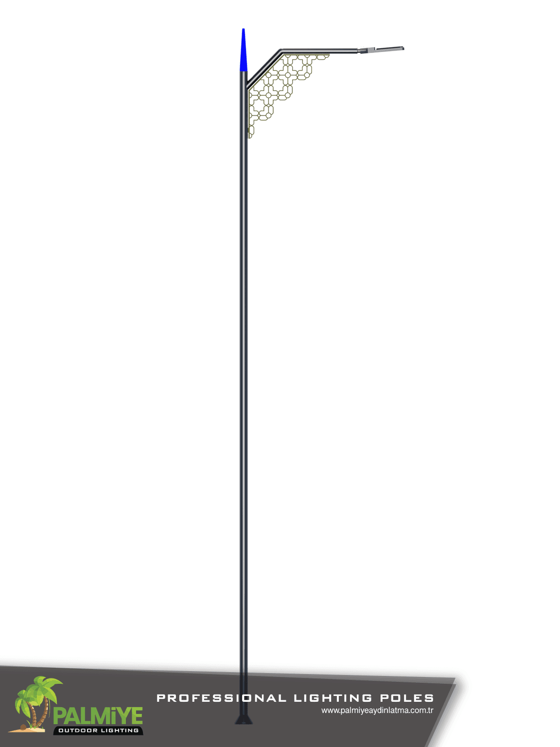 KAVYA v1 – galvanized steel road lighting pole – Palmiye Lighting