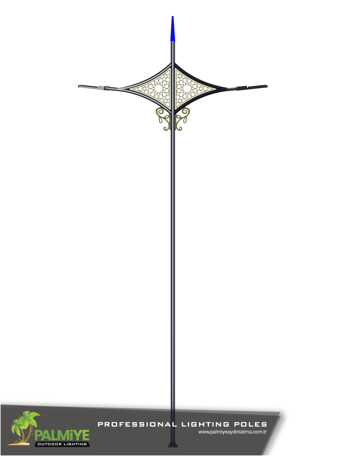 PARI v1 – galvanized steel road lighting pole – Palmiye Lighting