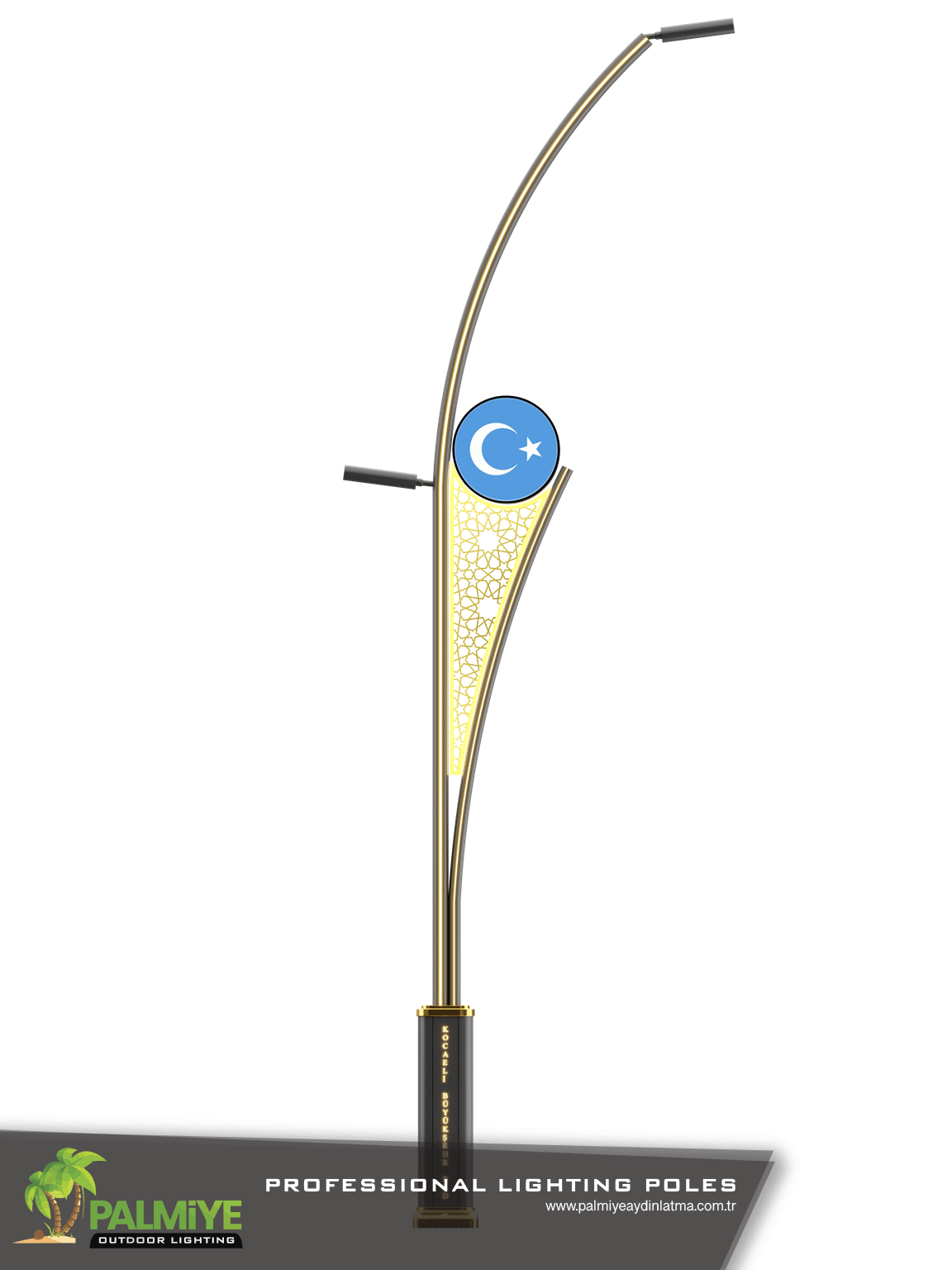 TURCO – integrated LED aluminium lighting pole – Palmiye Lighting