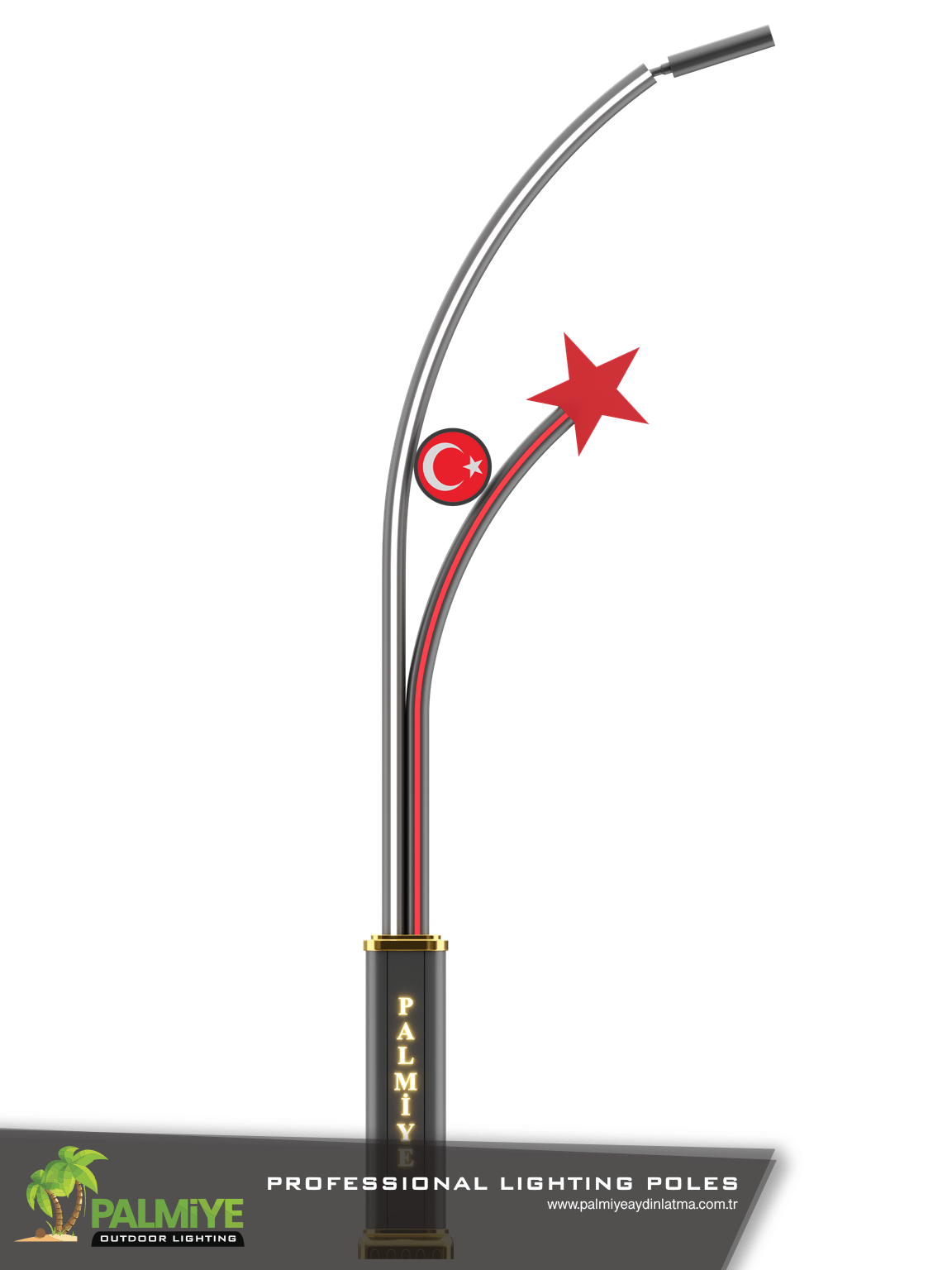 VEGA – integrated LED aluminium lighting pole – Palmiye Lighting