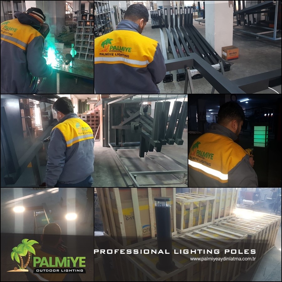Palmiye Lighting production, factory and finished lighting projects