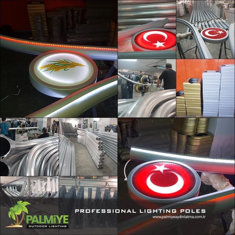 Palmiye Lighting production, factory and finished lighting projects