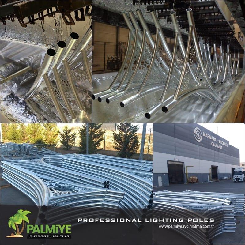 Palmiye Lighting production, factory and finished lighting projects