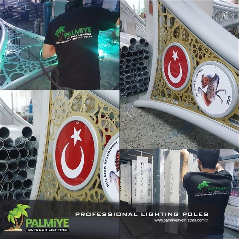 Palmiye Lighting production, factory and finished lighting projects