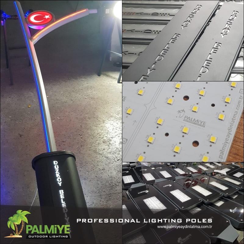 Palmiye Lighting production, factory and finished lighting projects