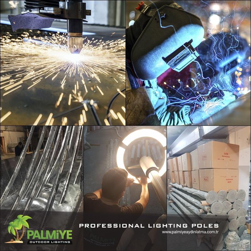Palmiye Lighting production, factory and finished lighting projects