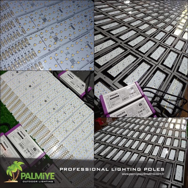 Palmiye Lighting production, factory and finished lighting projects