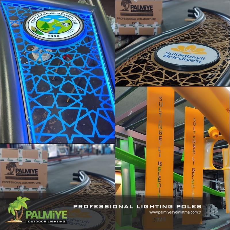 Palmiye Lighting production, factory and finished lighting projects