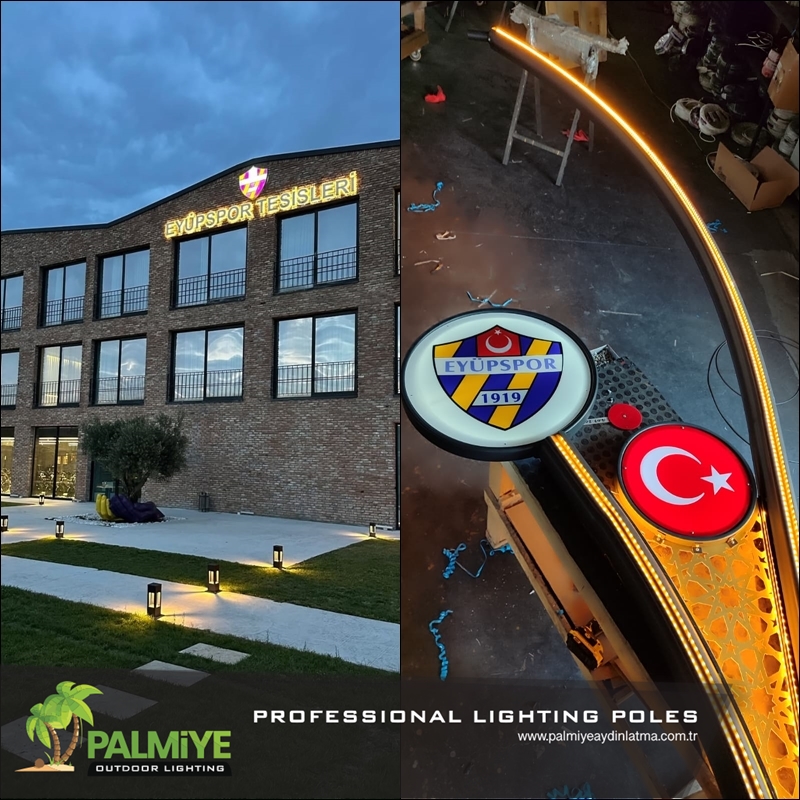 أيوب سبور – كمربورغاز منشآت – مشاريع أعمدة إنارة ألمنيوم LED – Palmiye Lighting
