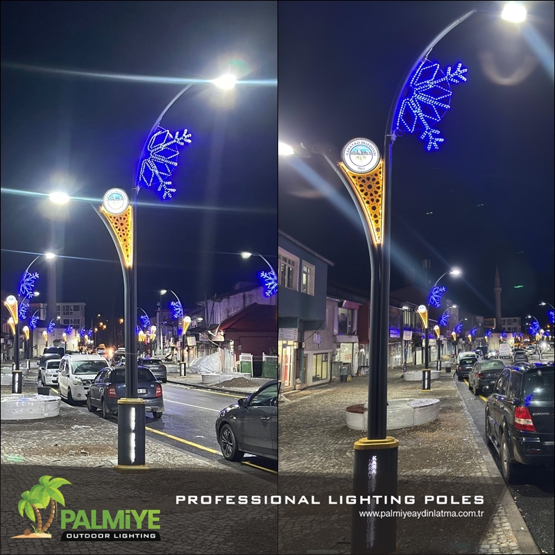 أرضروم – قره يازي بلدية – مشاريع أعمدة إنارة ألمنيوم LED – Palmiye Lighting