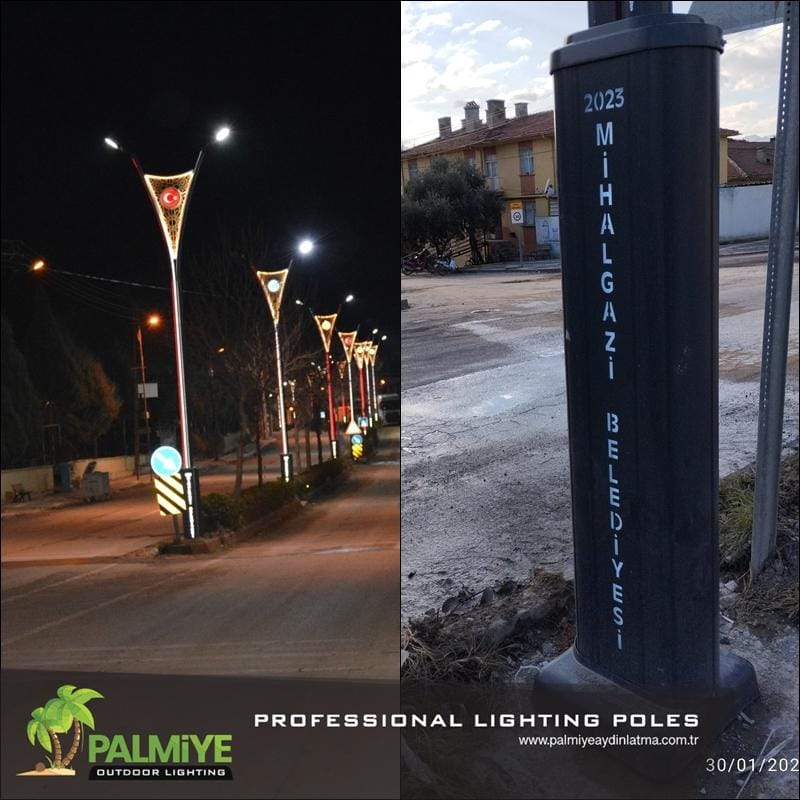 إسكي شهير – ميهال غازي بلدية – مشاريع أعمدة إنارة ألمنيوم LED – Palmiye Lighting