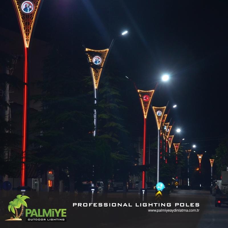 إسكي شهير – بيليك أوفا بلدية – مشاريع أعمدة إنارة ألمنيوم LED – Palmiye Lighting