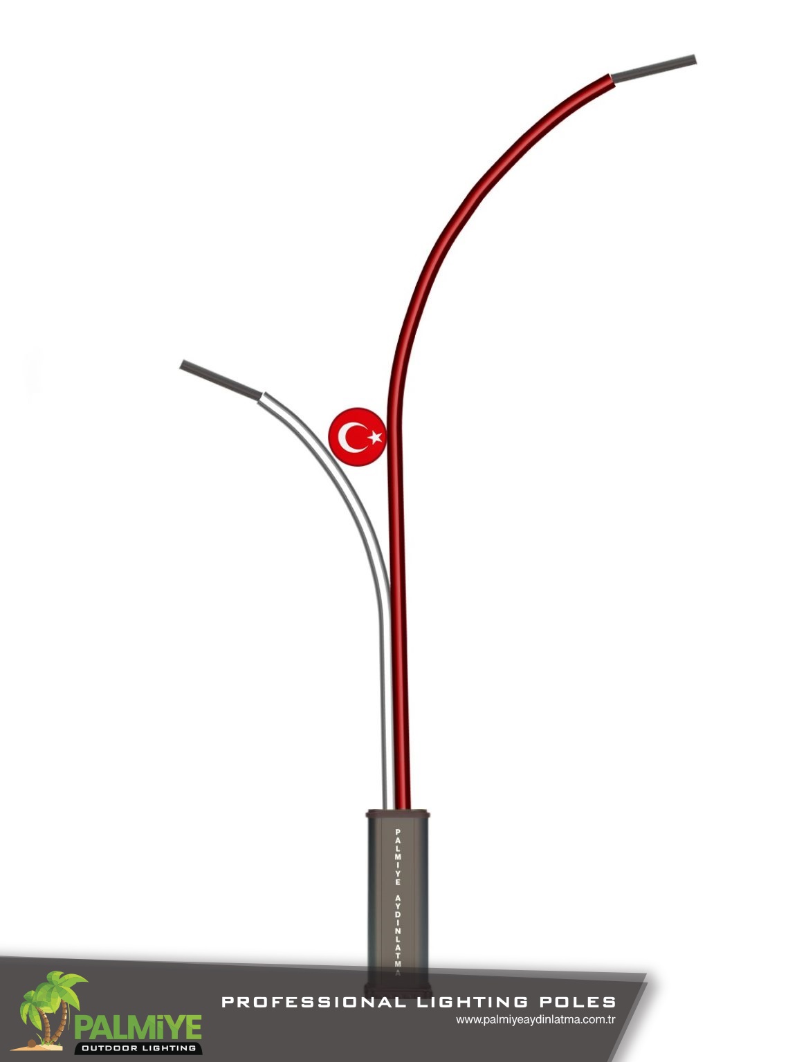 DARG v2 – عمود إنارة ألمنيوم بإضاءة LED مدمجة – Palmiye Lighting