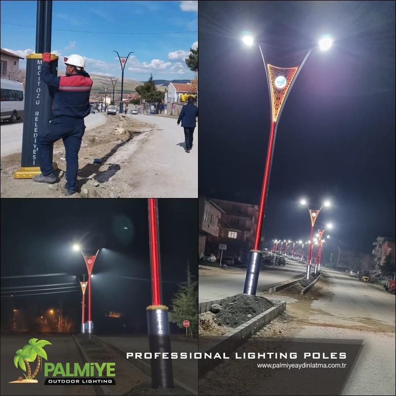 Çorum – Mecitözü Municipalité — Projets de mâts en aluminium à LED intégrées — Palmiye Lighting