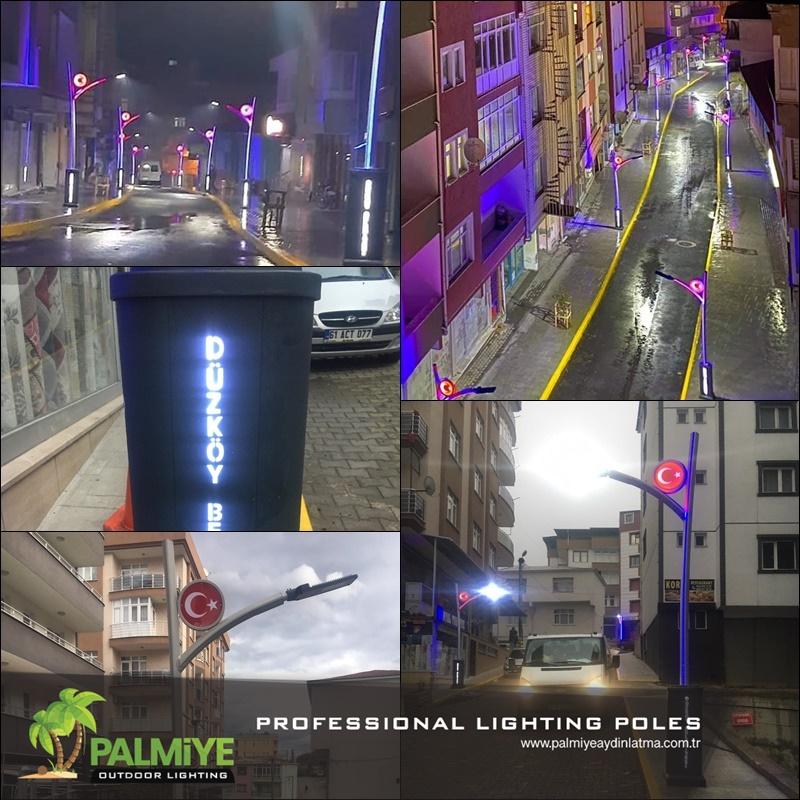 Trabzon – Düzköy Municipalité — Projets de mâts en aluminium à LED intégrées — Palmiye Lighting