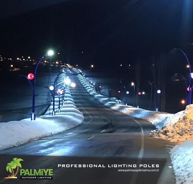 Bitlis – Yolalan Municipalité — Projets de mâts en aluminium à LED intégrées — Palmiye Lighting