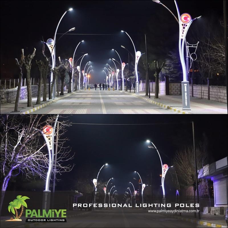 Siirt – Eruh Municipalité — Projets de mâts en aluminium à LED intégrées — Palmiye Lighting