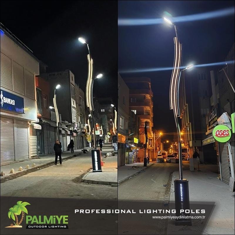 Mardin – Nusaybin / Vue 3 — Projets de mâts en aluminium à LED intégrées — Palmiye Lighting