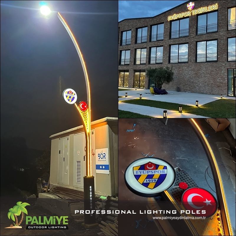 Eyüpspor Kemerburgaz / Vue 3 — Projets de mâts en aluminium à LED intégrées — Palmiye Lighting