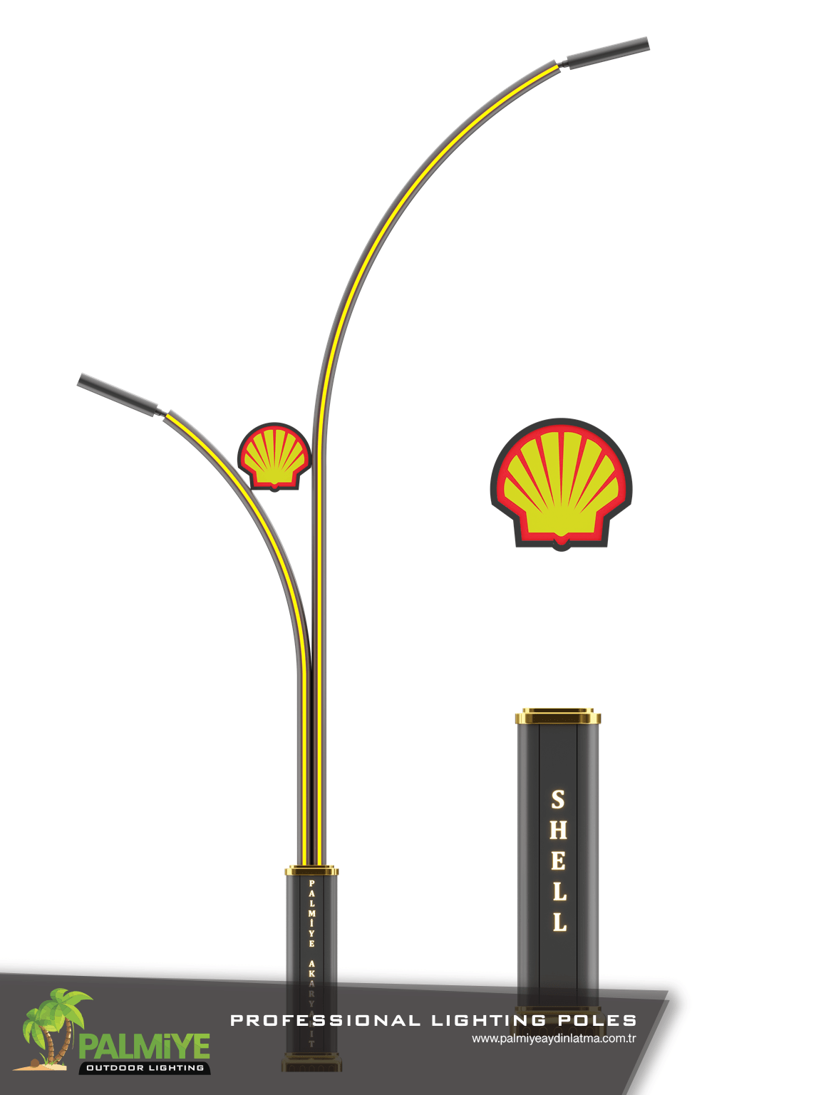 DARG / SHELL – mât d’éclairage de station-service – Palmiye Lighting