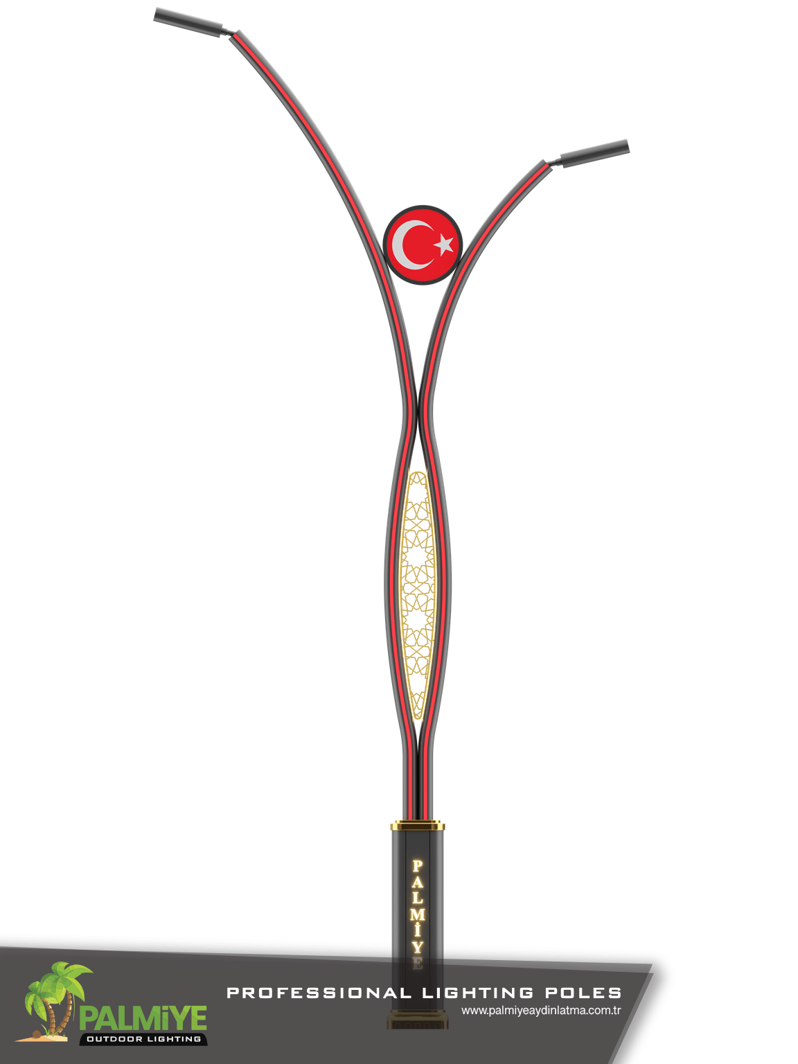 DRAGO v4 – mât d’éclairage en aluminium à LED intégrées – Palmiye Lighting