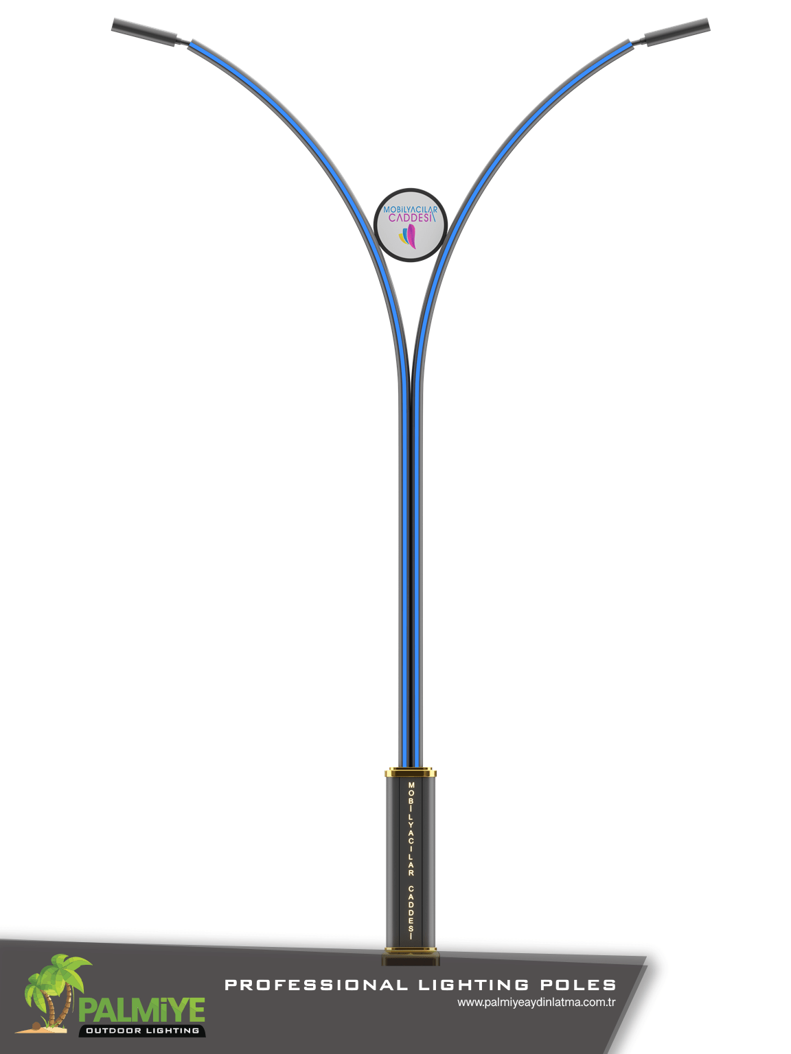 SANDY v2 – mât d’éclairage en aluminium à LED intégrées – Palmiye Lighting