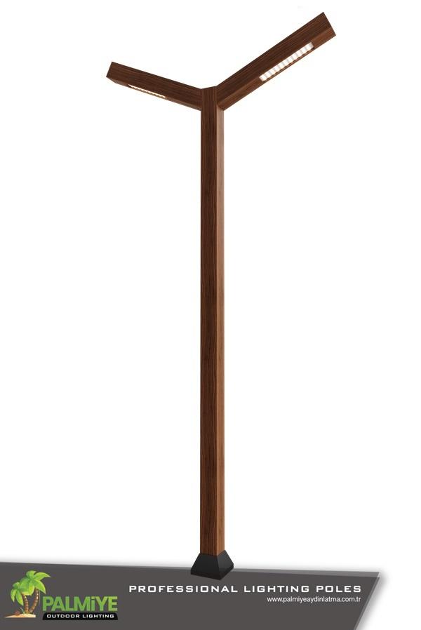 WOOD - BARDI – mât d’éclairage extérieur aspect bois – Palmiye Lighting