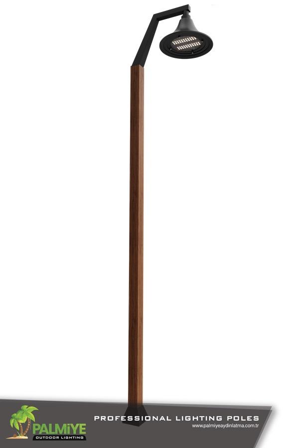 WOOD - GARDEN – mât d’éclairage extérieur aspect bois – Palmiye Lighting