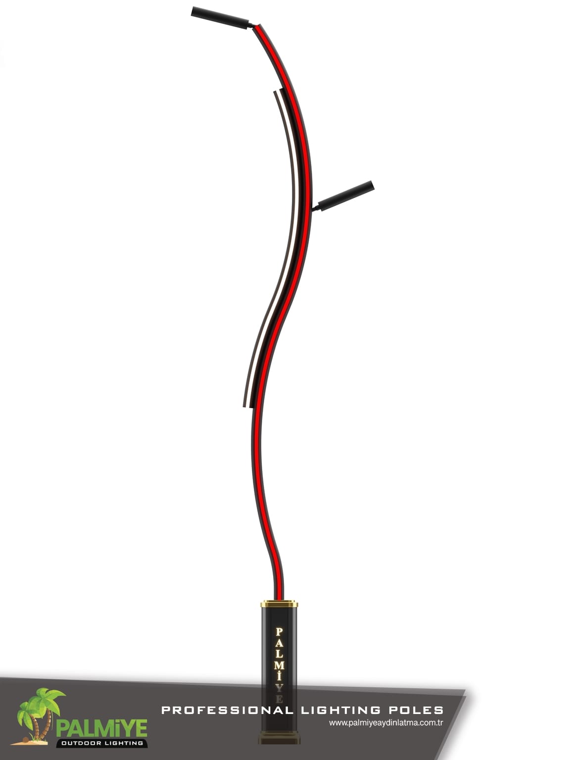 YOLENDA v2 – mât d’éclairage en aluminium à LED intégrées – Palmiye Lighting